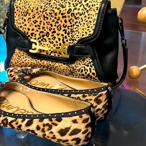 Sam Edelman Leopard Print Black Leather Women's Bag. NWOT